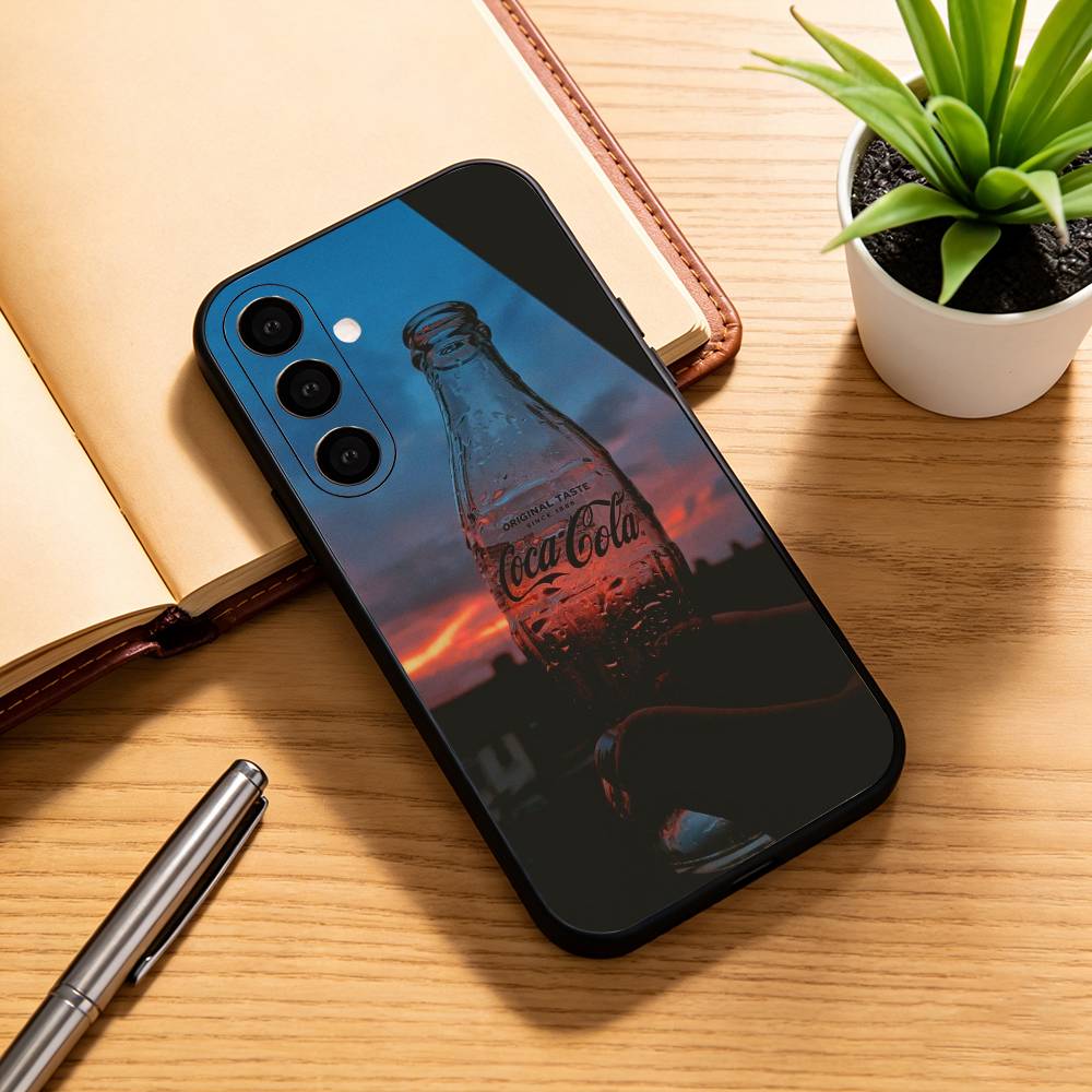 CocaS-S Модный Чехол для Телефона C-Cola Черный Силиконовый Мягкий Для Samsung Galaxy A73,A72,A71,A70,A53,A52,A51