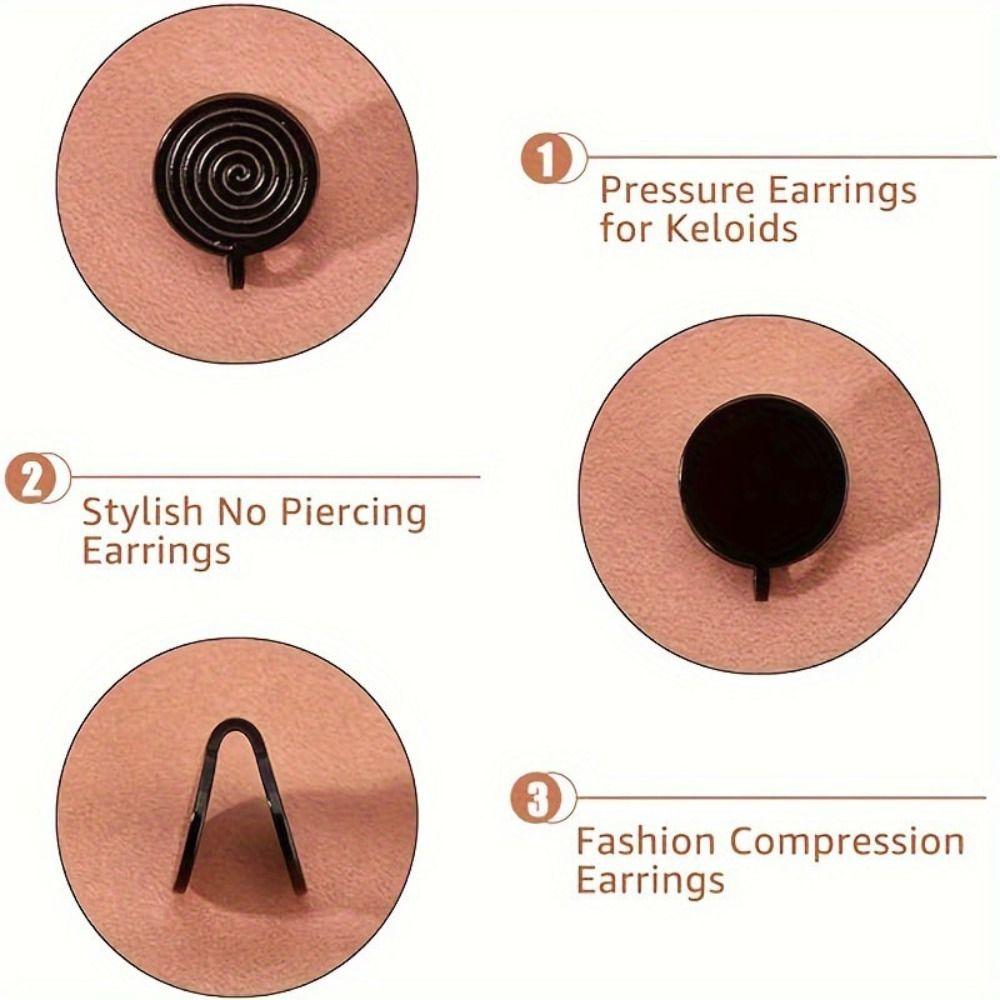 Stainless Steel Keloid Pressure Earrings Non Piercing Earrings Clip On Compression Earring
