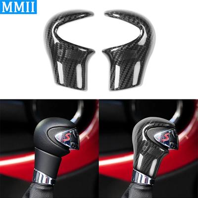 For BMW MINI R55 R56 R57 R58 R59 R60 R61 Real Carbon Fiber Gear Shift Knob Cover Decorative Car Interior Retrofit Accessories
