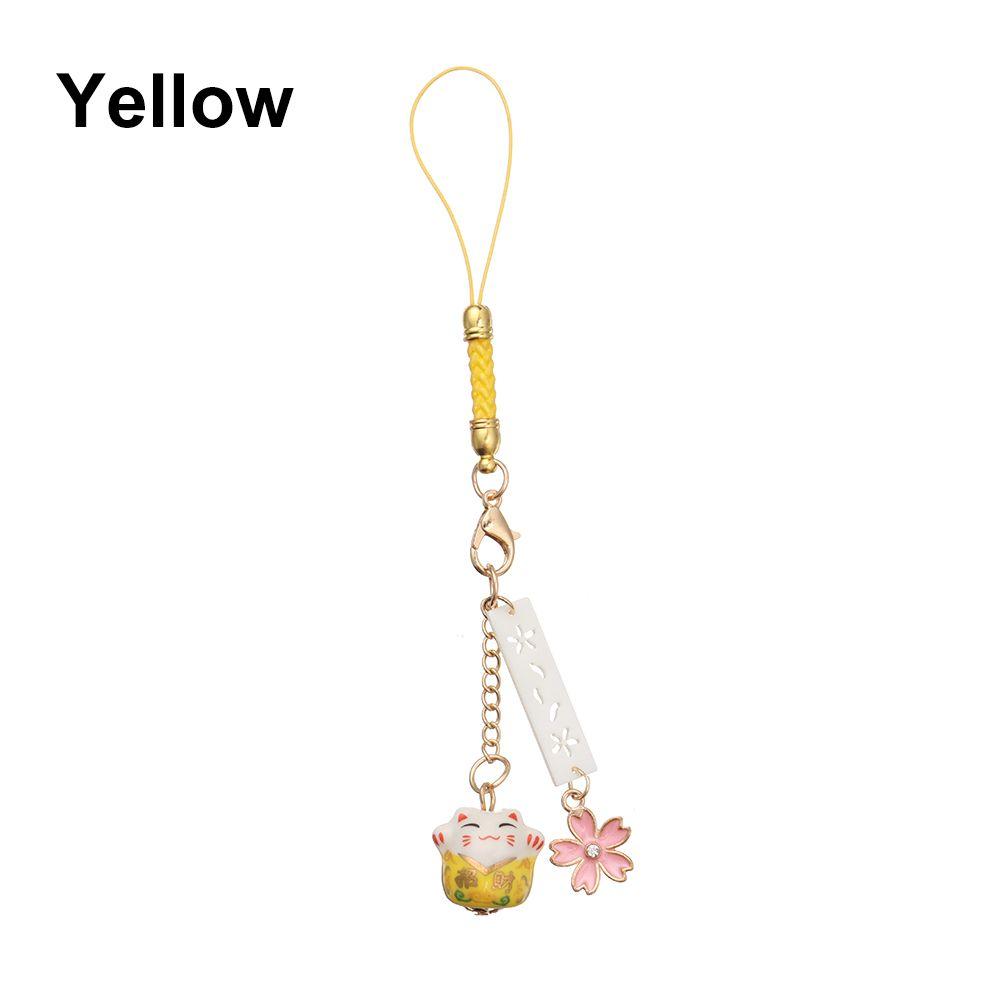Blossoms Keychain Wrist Rope Anti-lost Lanyard Sakura Lucky Cat Phone Lanyard Phone Strap Lanyard