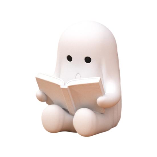 Фигурка Yousheng Ghost Reading Book, Милая мини-статуэтка призрака, сидящего, 3D-печать, для Хэллоуина, книжной полки, стола, интерьера дома