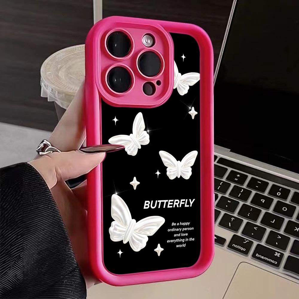 LZ4 Butterfly art design силиконовый чехол для телефона iPhone 11 13 14 15 16 Pro Max 7 8 16 Plus 12 mini XS Max XR противоударный задний чехол