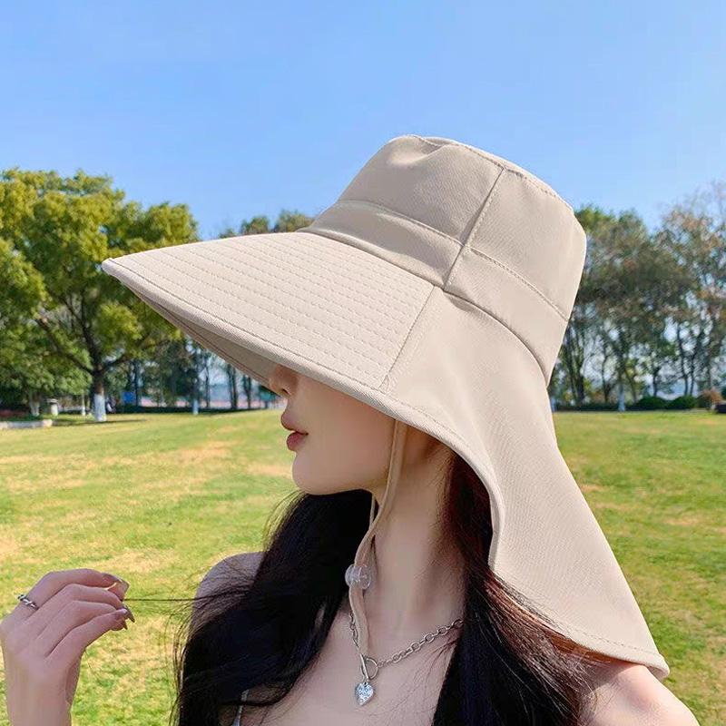 1 шт. Шаль с большими полями, дышащая шляпа, солнцезащитный козырек из полиэстера, ветрозащитная шляпа, защита от солнца, многоцветная