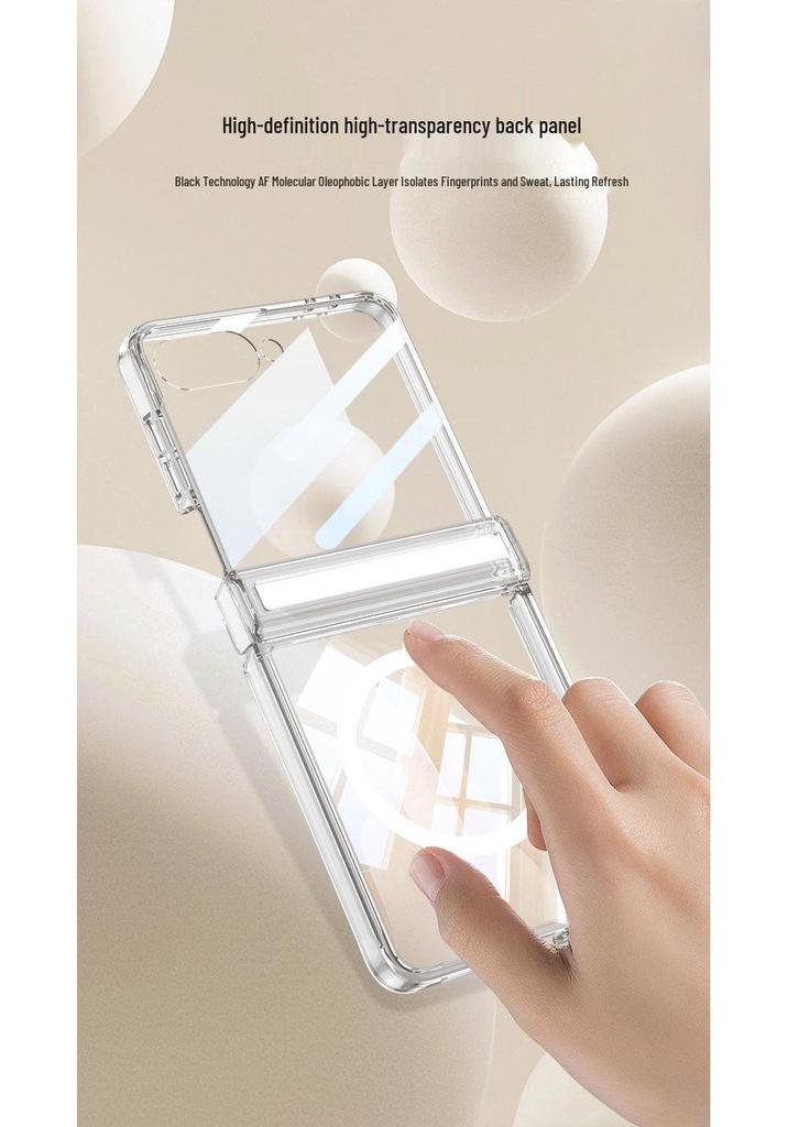 Чехол для Samsung Z Flip 8: Прозрачный, Магнитный, Беспроводная зарядка, Мягкий дизайн с подушками безопасности, Однотонный.