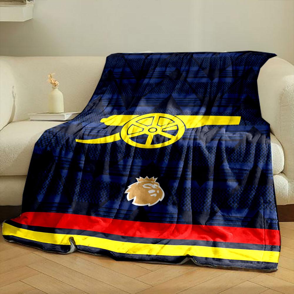Blue Blanket with Yellow Cannon Design print blanket soft and cozy perfect for the living room bed sofa or a nap,gift