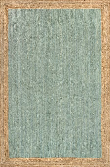 Green Jute Simple Border Area Rug
