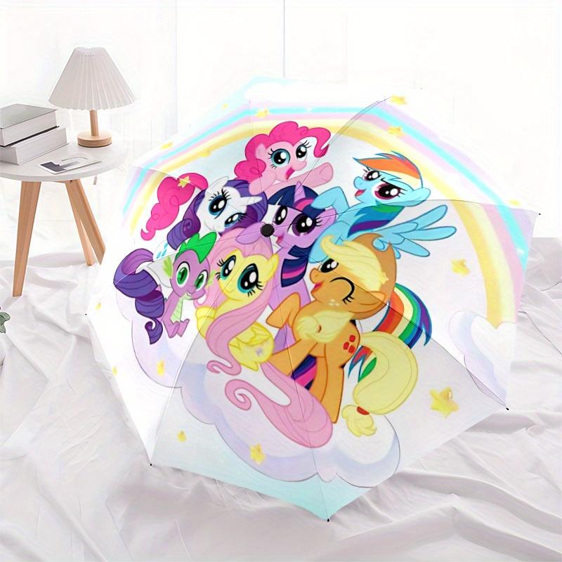 1 шт. My Little Pony Автоматический Открывающийся/Закрывающийся Складной Портативный Милый Уличный Зонт со Структурой из 8 Ребер для Женщин/Мужчин, Всесезонное Использование 0901084