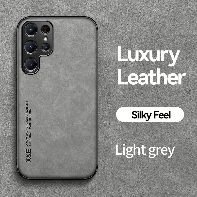 KEYSION Роскошный кожаный чехол для Samsung S24 Ultra 5G S24+ Plus, силиконовый + противоударный чехол для телефона из поликарбоната для Galaxy S23 Ultra S23 FE 5G
