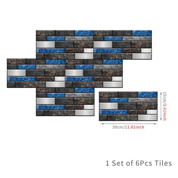 6 шт., маслостойкая наклейка для кирпичной плитки, наклейка на стену для кухни, самоклеющаяся водонепроницаемая наклейка для ванной, обои 15x30 см