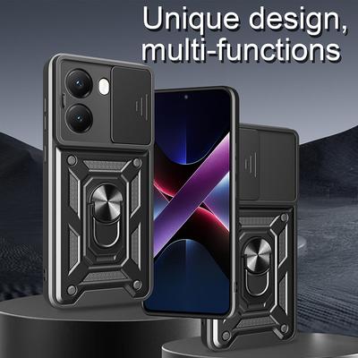 Для Xiaomi Poco X7/X6/X5 pro 5G противоударный бронированный чехол с автомобильным магнитным держателем - защитный чехол для телефона