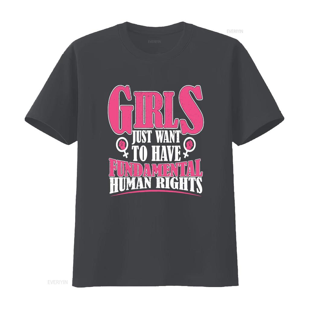 Retro Feminist Girls FundaUnisextal HuUnisex Rights Slogan Print Casual T Shirt vintage Washed designer clothes fashion Slightly Soft