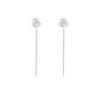 Rui-kei Earrings Long Sway Ladies Compatible with Metal Allergies Silver 925 Smaller Simple Birthday Everyday Use Commute Wedding Ceremonial Occasions