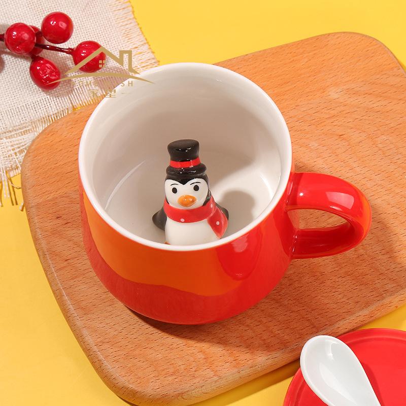 Creative Personality Christmas Three-dimensional Doll Ceramic Water Cup Coffee Cup Milk Cup