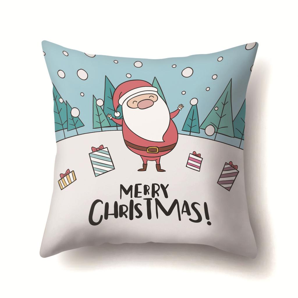 Christmas Santa Claus, Trees, Etc. Polyester Pillow, Sofa Cushion, Bedside Decoration