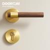 Dooroom Набор замков для дверей из латуни и грецкого ореха Современный интерьер Спальня Ванная комната Двойная деревянная дверь Набор ручек-рычагов Ручка-заглушка