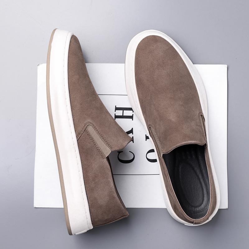 Модный бренд Комфортные мужские лоферы Модные слипоны Легкие ленивые туфли-бобы Уличная деловая повседневная обувь на мягкой подошве для ходьбы