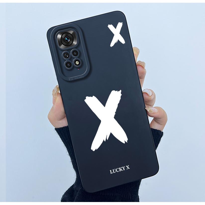 For Redmi Note 11 11S Cover Case Lucky Initial Letter Couple Silicone Soft Phone Bumper for Redmi Note11s Note 11 S Pro Casing