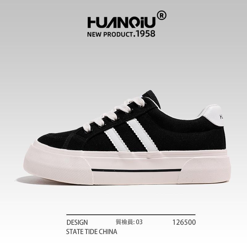 Глобальные белые туфли женские летние 2025 универсальные парусиновые туфли женские повседневные туфли на платформе спортивные туфли для сноуборда S6992