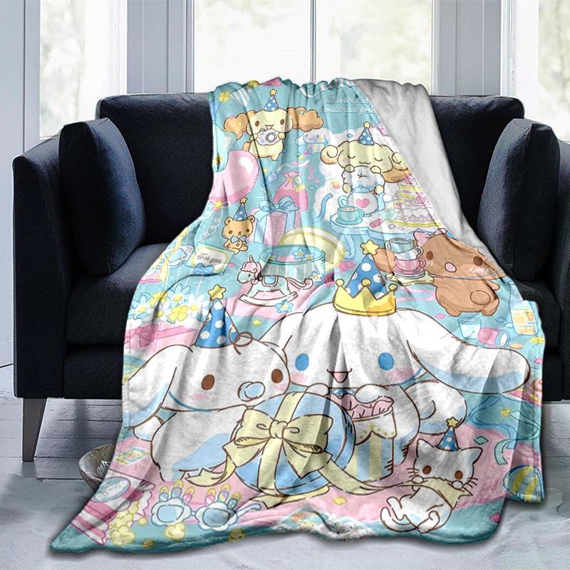 1pc Cinnamoroll Party Blanket, Seasonal Home Decorative Throw for Couch, or Car Seat Cover,Living Room, Travel, Camping, Car Blankets, Beach, Office N