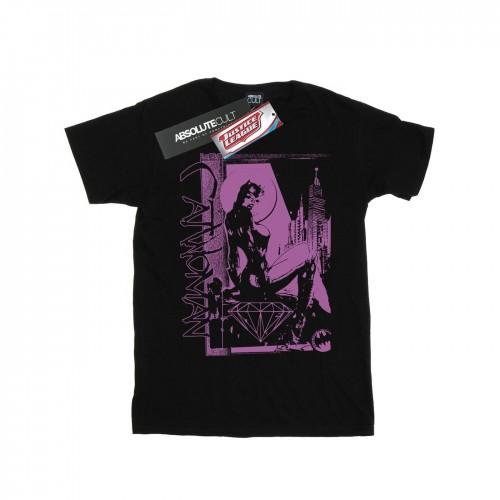 DC Comics Womens/Ladies Justice League Catwoman Vote For Batman Cotton Boyfriend T-Shirt