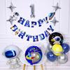 Space Ship Astronaut Happy Birthday Banner Boys Birthday Party Banner Decoration Blue