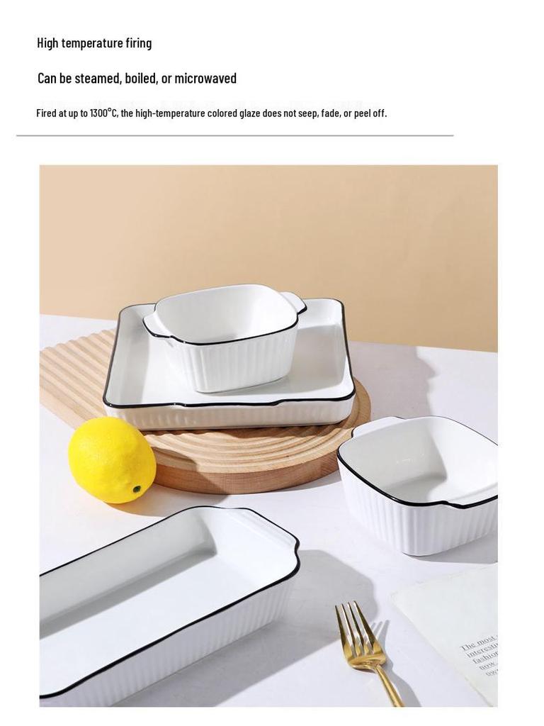 Керамическая чаша для аэрофритюрницы в скандинавском стиле, безопасная для духовки: Простая посуда для выпечки и подачи