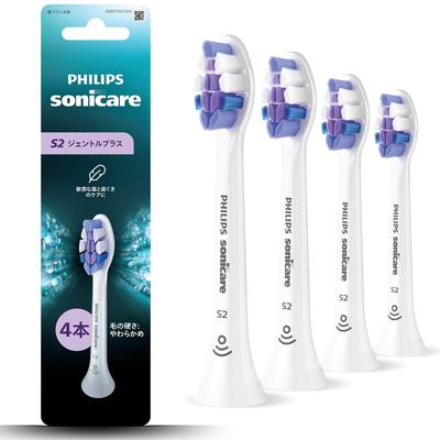 Чувствительные зубы и Sonicare S2 GentlePlus Обычные сменные насадки Оригинальный продукт Белый [Для десен] (4 шт) HX6054/14