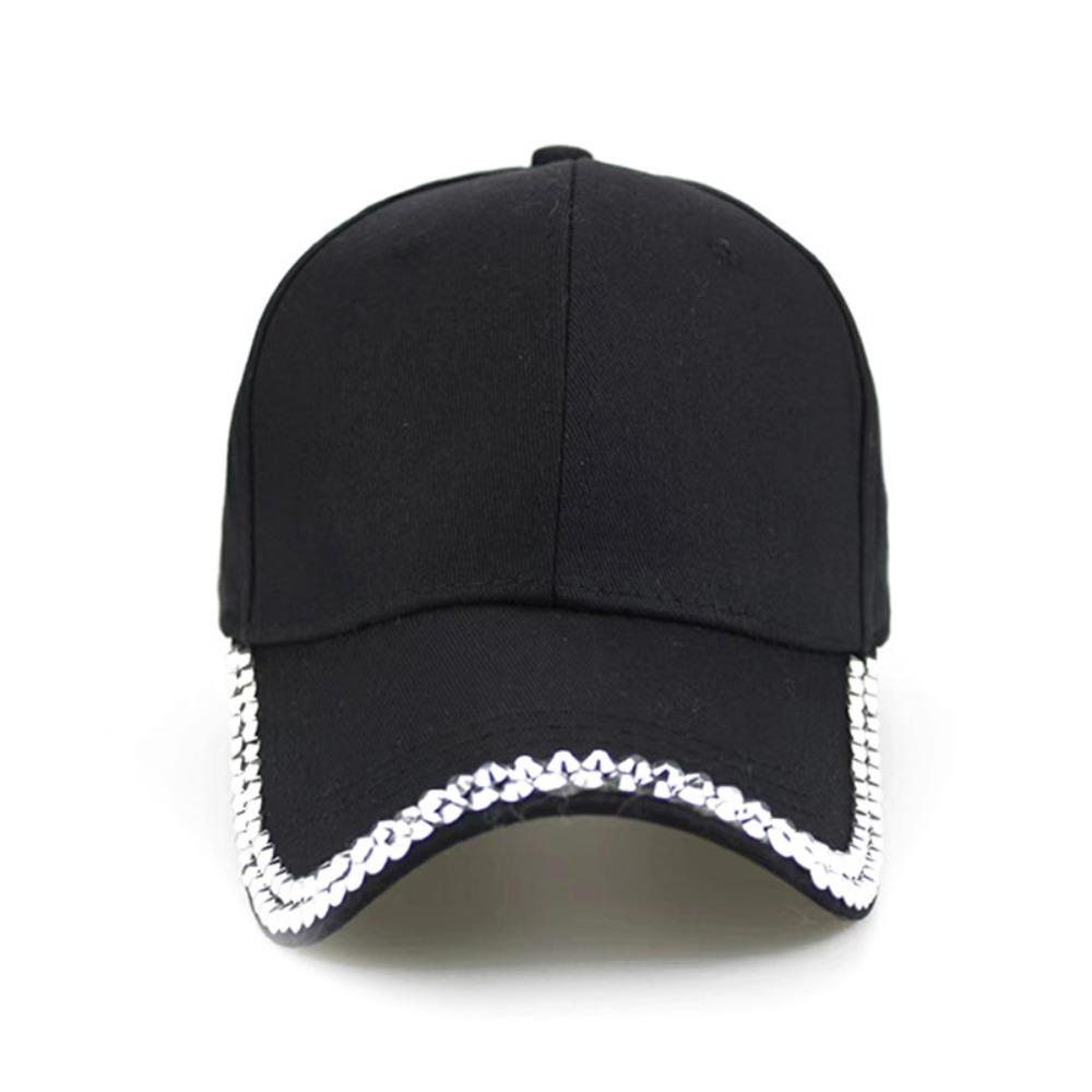 Adjustable Rhinestone Baseball Cap Elegant Streetwear Cap Diamond Brim Cap  Couple Accessories