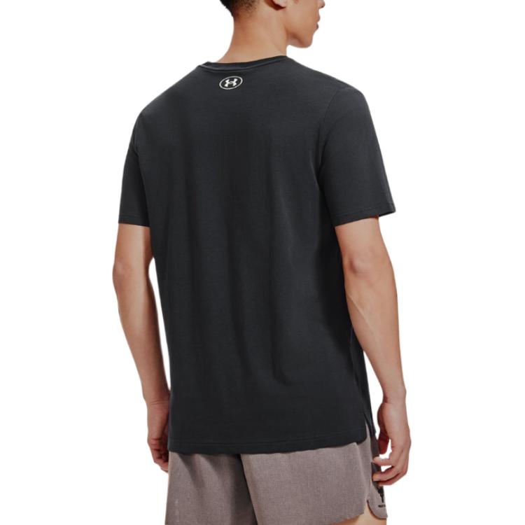 Under Armour Футболка с круглым вырезом Project Rock Animal Print, мужские топы, черная 1383224-001