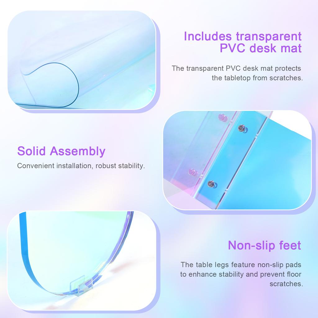 Круглый Квадратный Акриловый Кофейный Столик Современный Акцент Современный Шик Письменный Стол Легкая Сборка Прозрачный Кофейный Столик Прозрачный для Спальни и Офиса