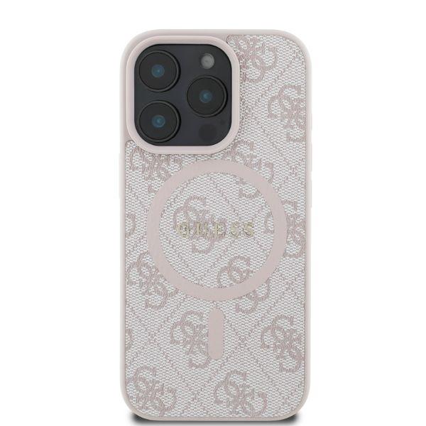 Etui Do Iphone 16 Pro Guess Magsafe Różowy Hardcase 4G Ring