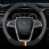 Кожаная Накладка на Руль Автомобиля Для Ford Ranger Fiesta Focus Everest Mustang Kuga EcoSport Escort Escape F-150 Explore Mondeo