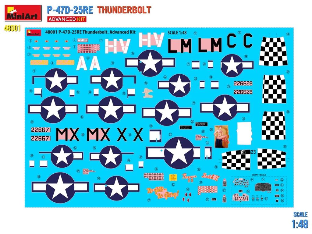 Расширенный комплект Miniart Thunderbolt, пластиковая модель MA48001 1/48 P-47D-25RE