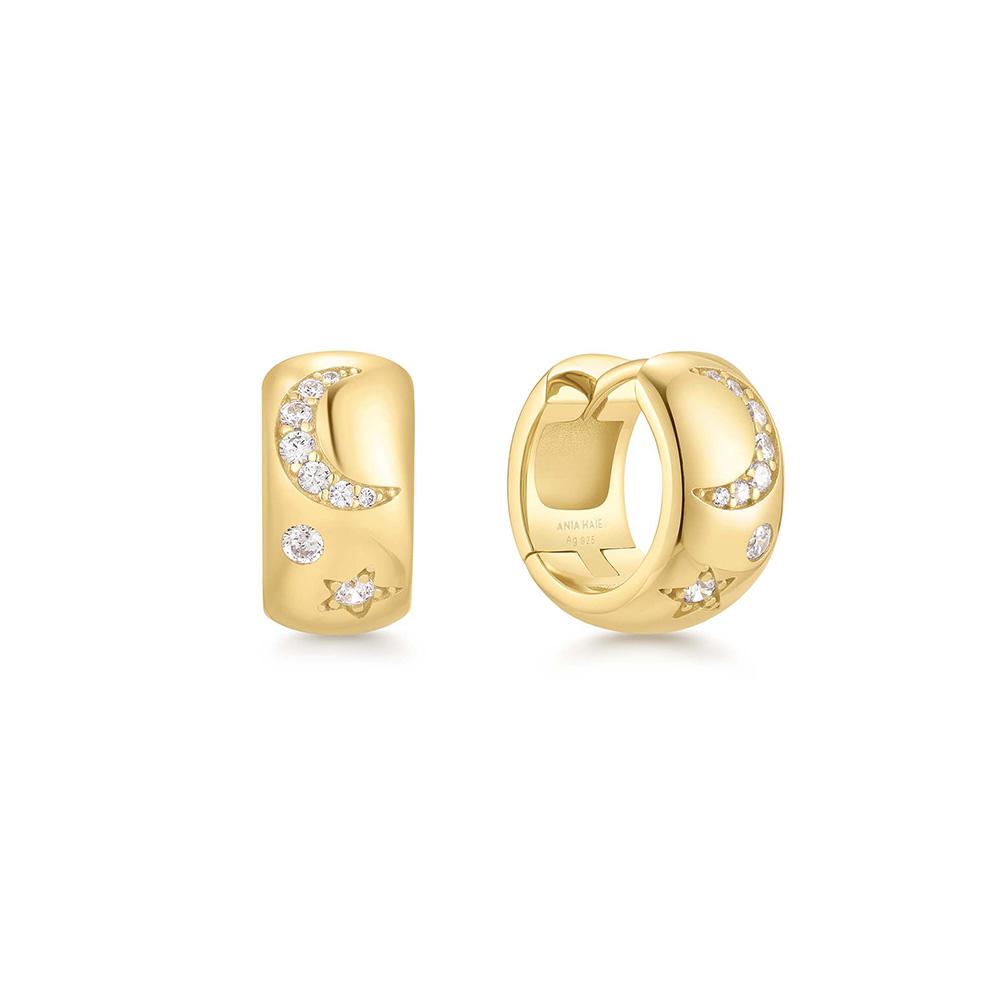 Серьги-кольца Ania Haie Gold Space Chunky Hunger Hoop из серебра 925 пробы E066-09G