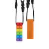 Rainbow Brick Chew Necklace Baby Silicone Teether Autism Sensory Chewy Toys