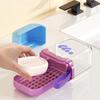 Portable Travel Soap Box with Lid, Sealed Double Decker Soap Storage Container for Toiletries Organization, Leak Proof Design