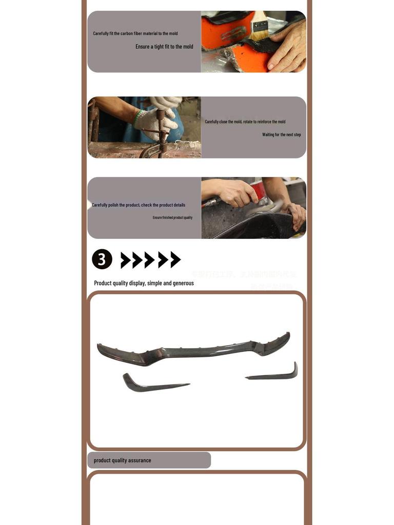 Carbon Fiber Front Lip Spoiler for 2015-2021 Mercedes-Benz W205 C63