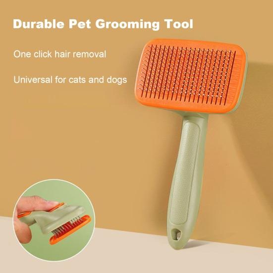 Самоочищающаяся щетка для питомцев, щадящая кожу щетка для груминга кошек для линяющих питомцев