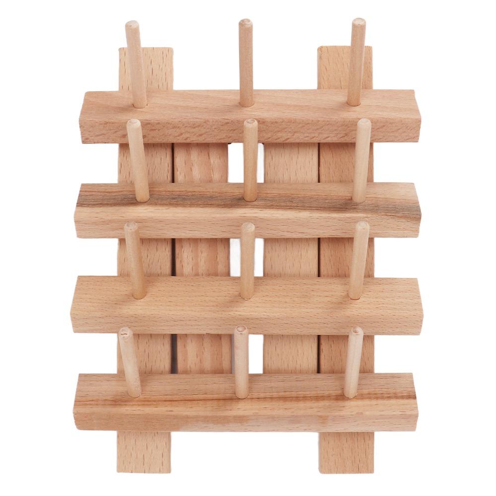 Foldable Design Wooden Thread Rack 12 Spool Capacity Foldable Thread Rack For Household