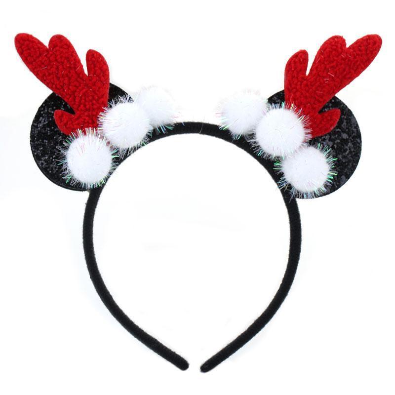 Wholesale Deer Antler Headband For Christmas Dress-up Cute Hair Decorations For Women Plush Handcrafted Colors 1 2 3 4 5)