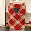 Warm Color-blocked Plaid Pet Fleece Vest Soft Fleece Pet Sleeveless Sweater  Small Medium Dogs