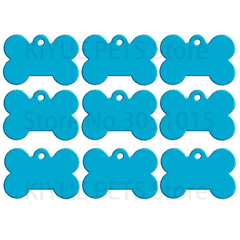 Оптовая продажа 100 шт. Косточка Жетон для идентификации собаки Гравировка Идентификационные жетоны для домашних собак Ошейники Бирки с именем и номером в форме косточки Анодированный алюминий на заказ Бирка для щенка