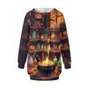 Women's Fashion Loose Casual Pocket Long Sleeve Hoodie Printed Sweatshirt Top