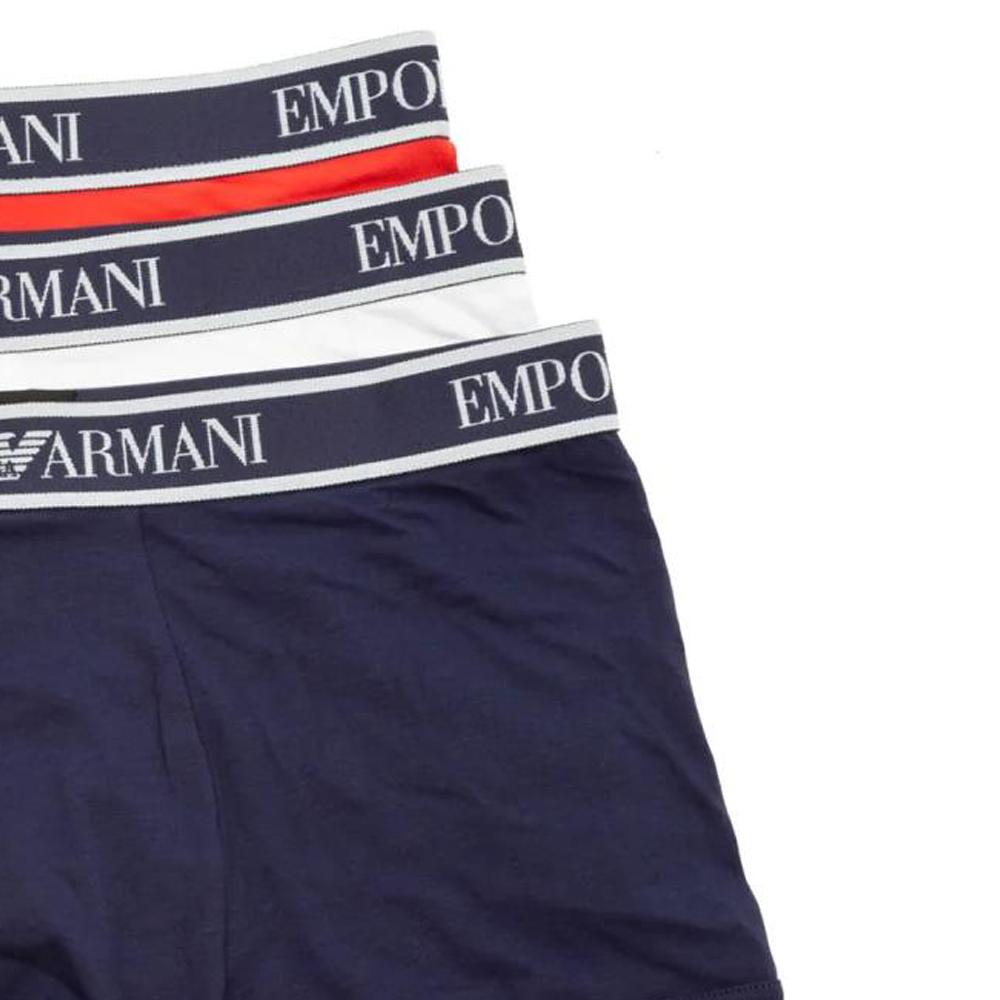 Emporio Armani Мужские боксеры однотонные с принтом логотипа-буквы SS23 3 шт. Нижнее белье 111357-3R717-50736