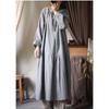 Woman Spring Devise Chinese Style Dress Long Sleeves Vintage Solid Color Dress
