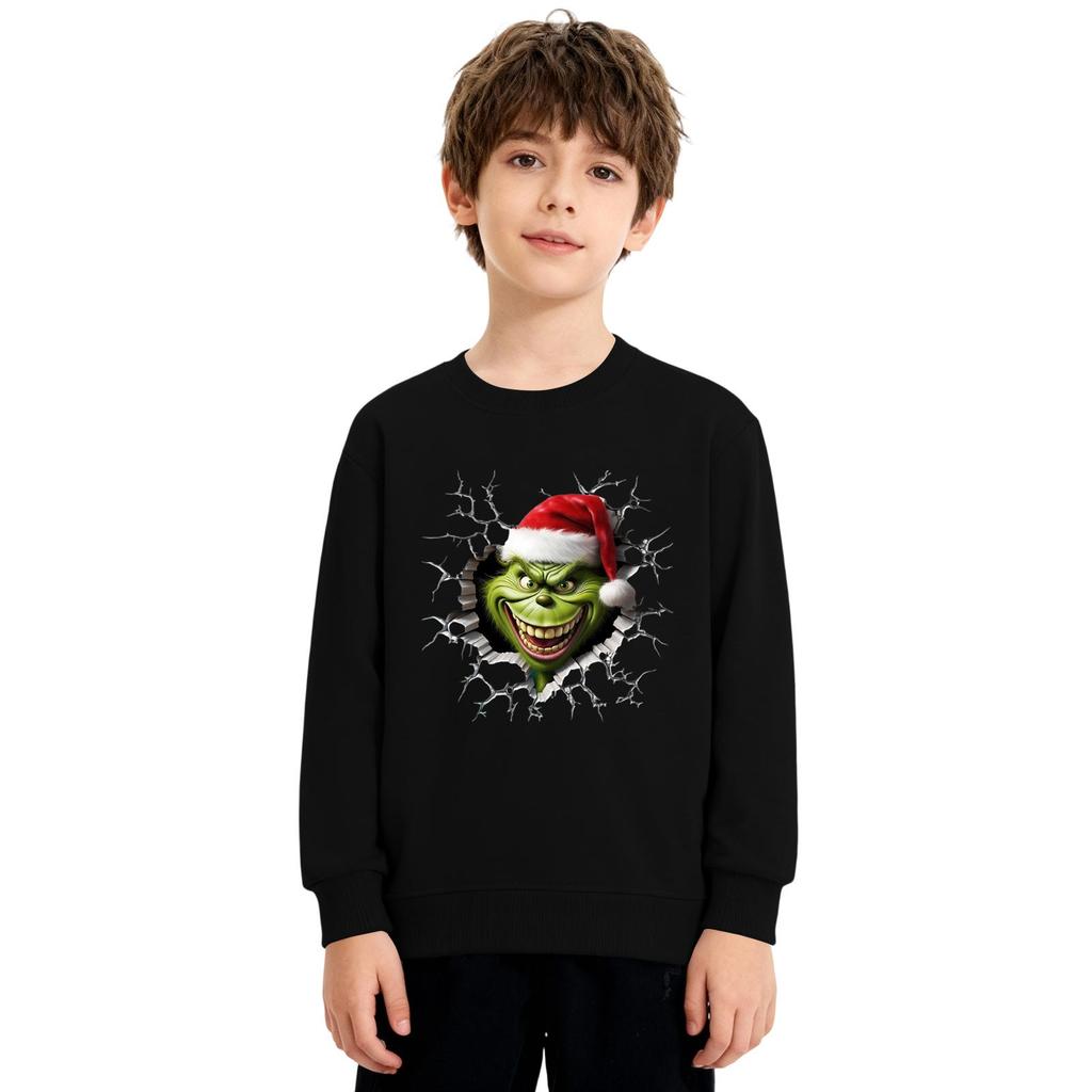 Рождественский свитшот для мальчиков и девочек, уродливая рождественская футболка, свитшот с круглым вырезом, для малышей, с длинным рукавом, пуловер, наряд, топы