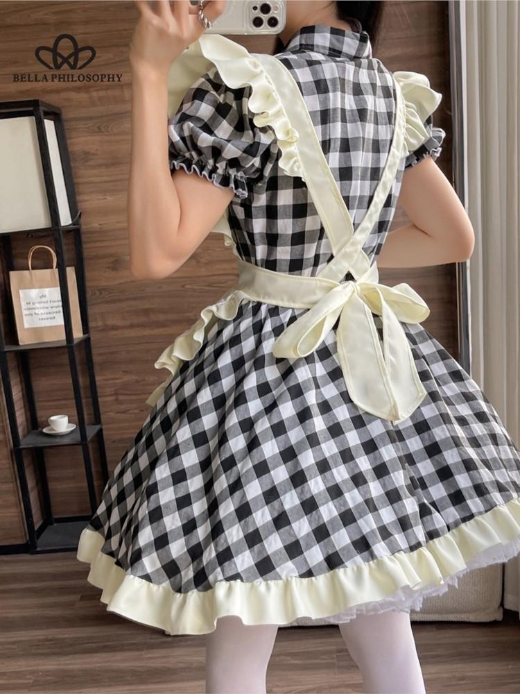 Новый наряд горничной с красным котом, мягкое платье Лолиты для девочек, униформа горничной Лоли, косплей, аниме, косплей