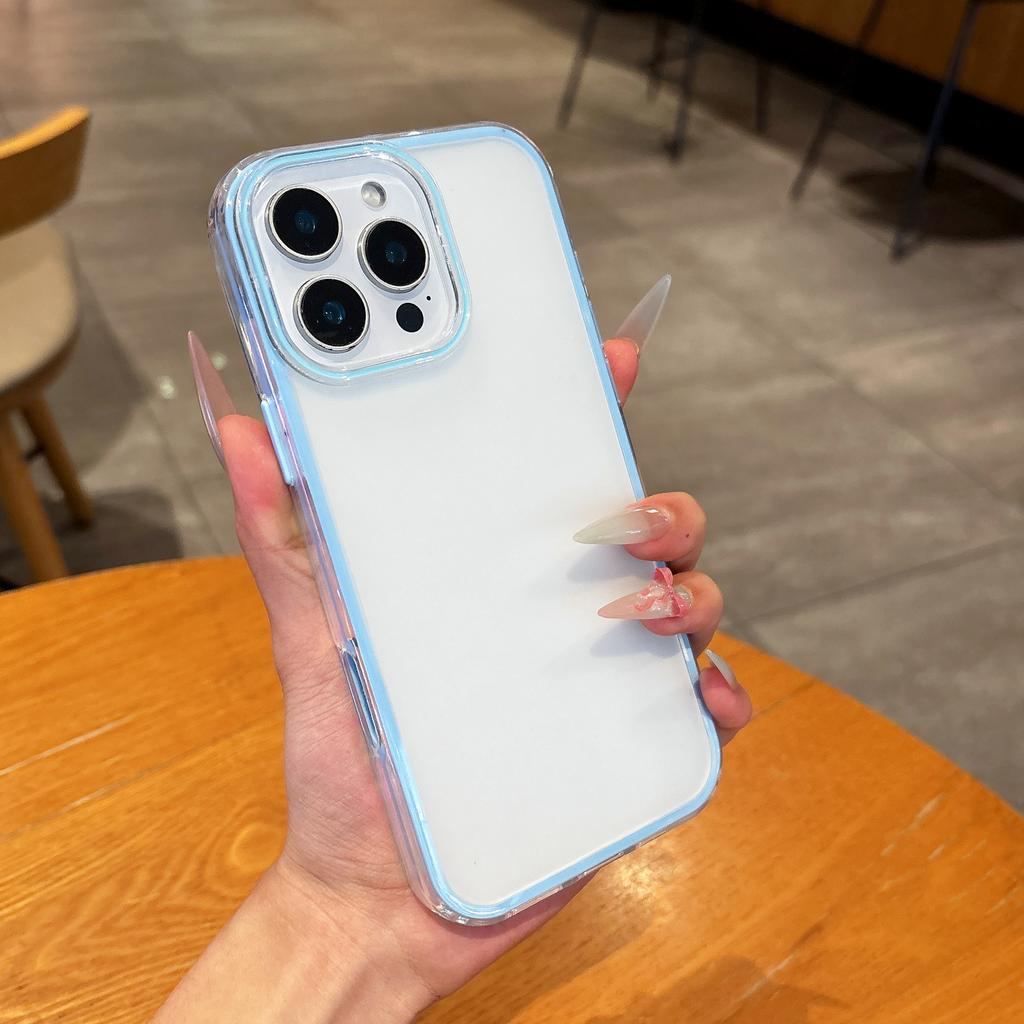 Подходит для чехла для мобильного телефона Apple 16 Три-в-одном Матовый iPhone 15 Promax Противоскользящий Цветной край 14 Простой Защитный чехол