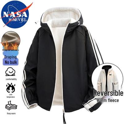 Мужская двусторонняя стеганая куртка с капюшоном NASA MARVEL