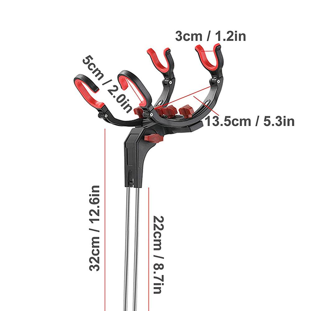 Portable Fishing Rod Holder 360 Degree Adjustable Hold 2 Rods/poles Foldable Detachable Bank Fishing Rod Rack Stand